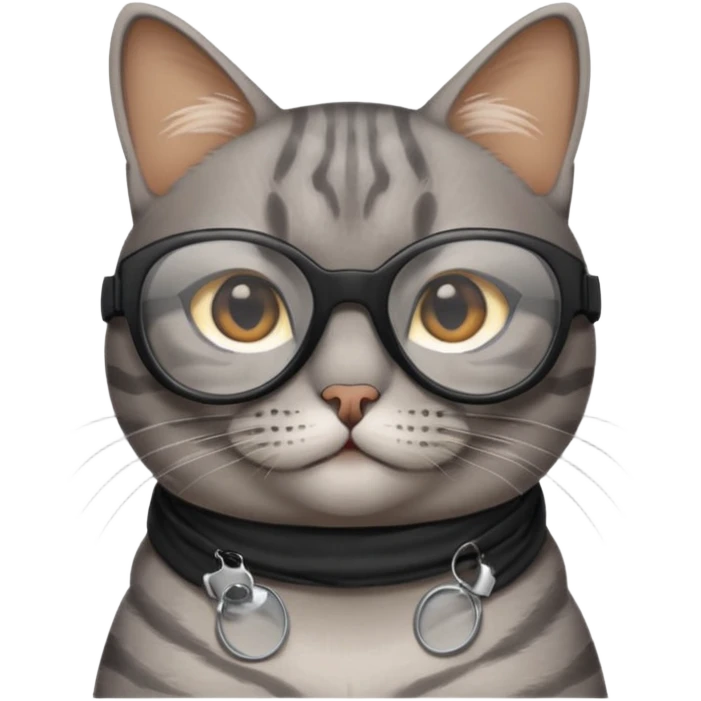 Grey Cat wearing black cooling glass 😎😺 emoji