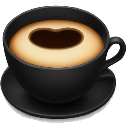 Black teacup filled with coffee emoji