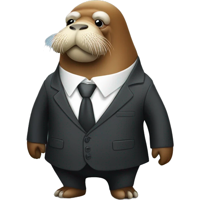 Walrus in business suit emoji
