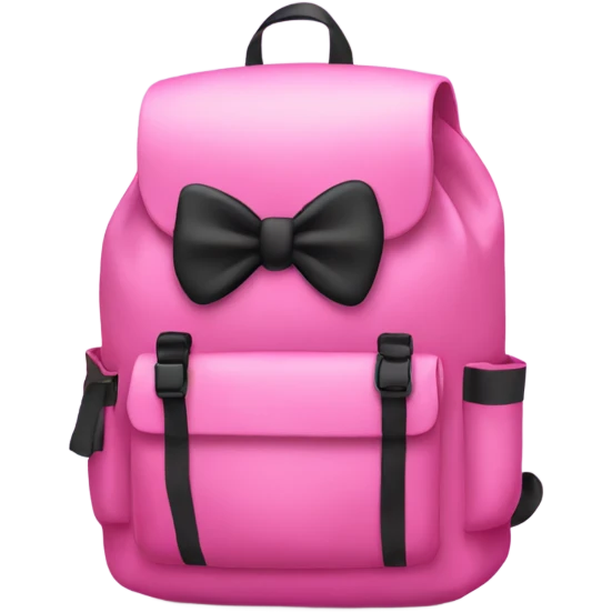 pink backpack with a black bow on it emoji