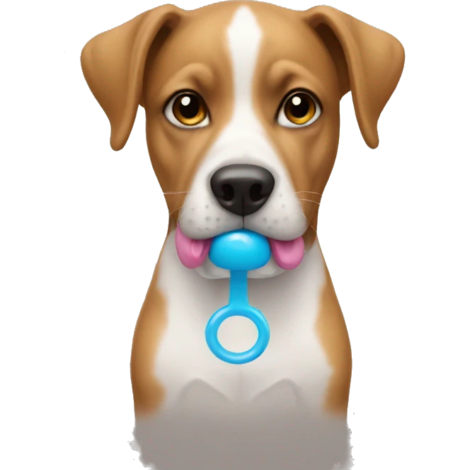 dog with a pacifier emoji