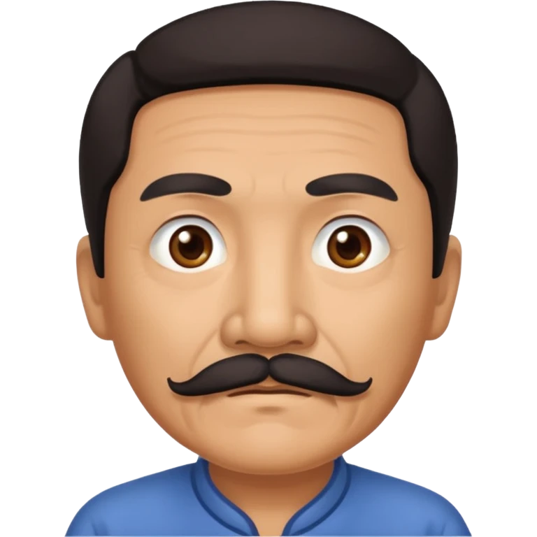Old Chinese man with dark hair and mustache emoji