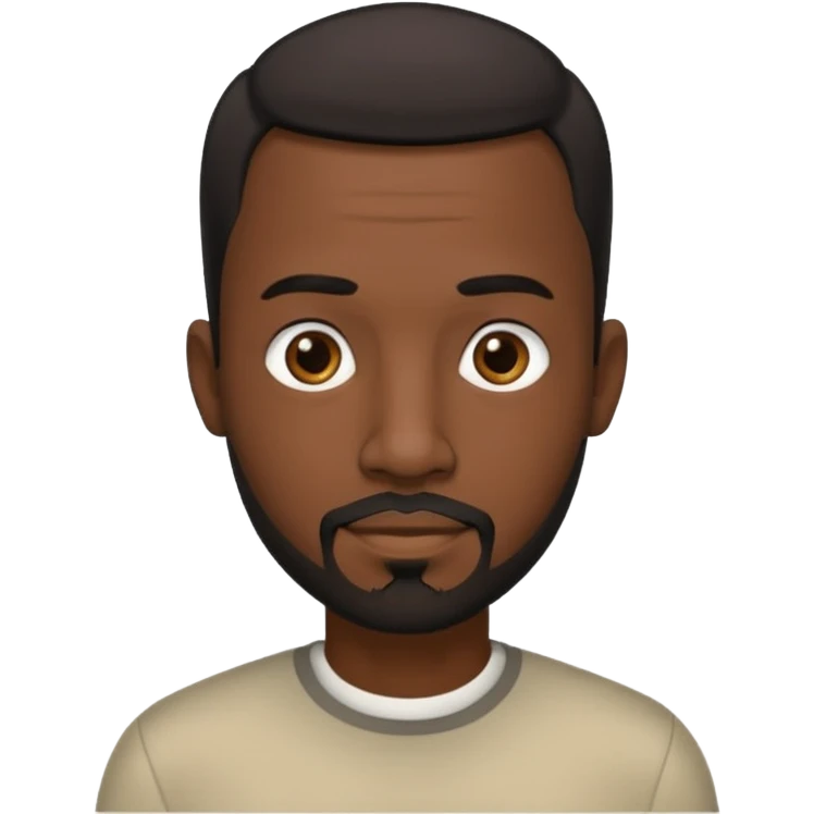 Tall slim African man with short hair and goatee beard emoji