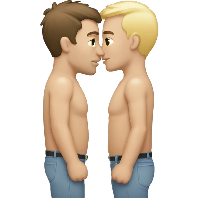 White gay men making out emoji