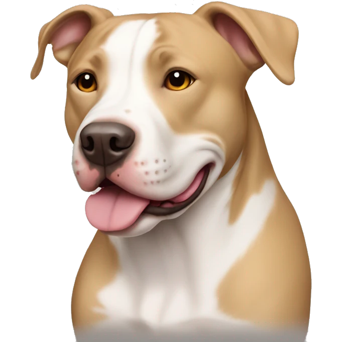 Pitbull/labrador mixed white with tan markings color emoji