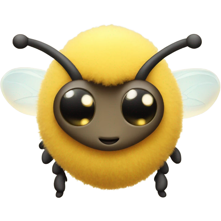 Cute fluffy honey bee with dreamy eyes emoji