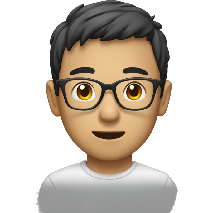 Asian that wraring glasses go to the England emoji
