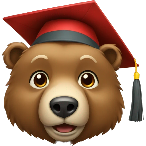 bear in student cap emoji