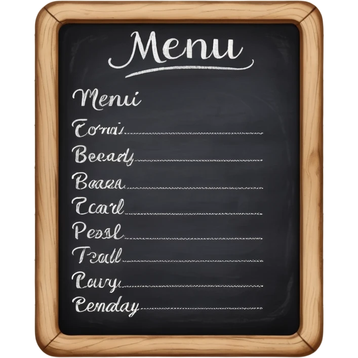 Menu board emoji