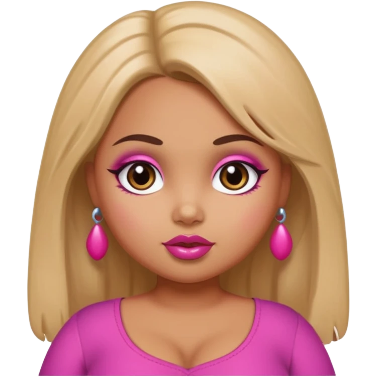 a pretty bratz tan girl who is fat emoji