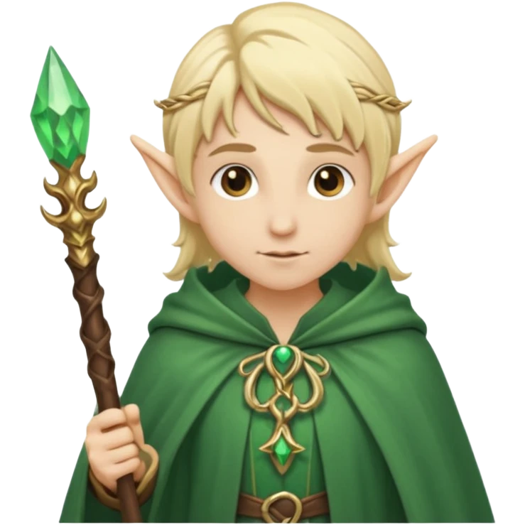 elf with staff blonde hair emoji