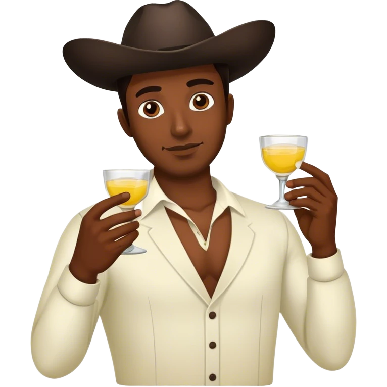 dark brown skin guy holding tequila  emoji