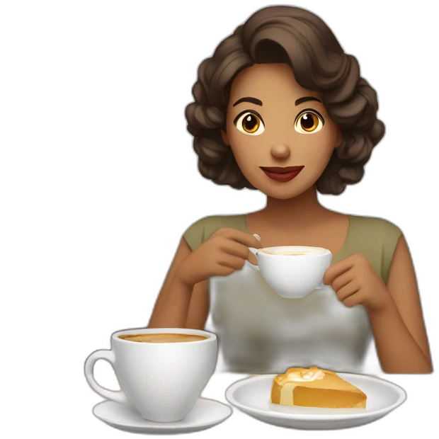 Mujeres tomando café  emoji
