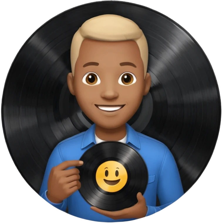 Vinyl Record Collector black man emoji