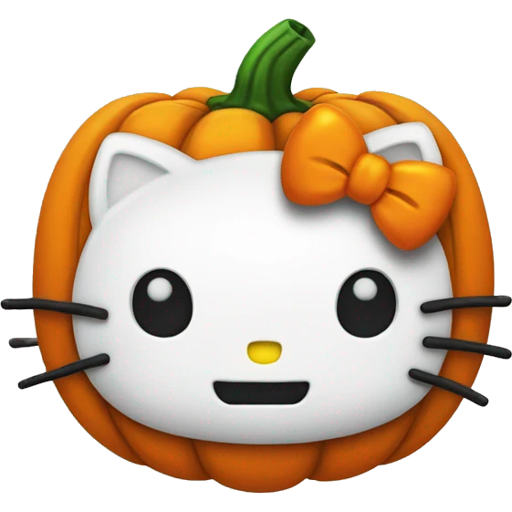 Hello kitty jack o lantern emoji