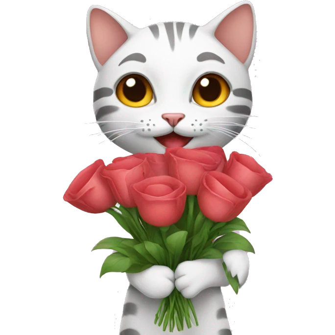 cat present a flowers emoji