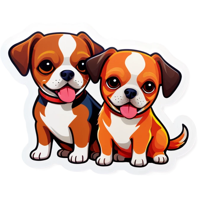 Two little dogs emoji