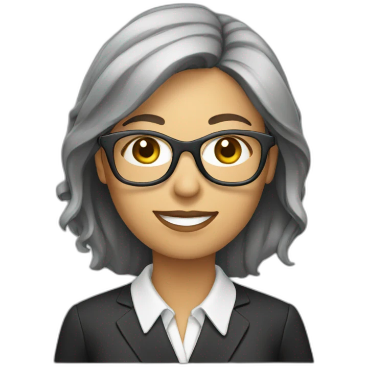 professional woman with glasses holding papers emoji