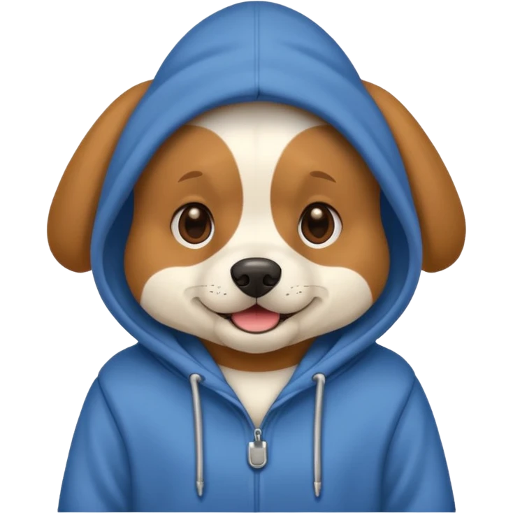 Dog wearing hoodie emoji