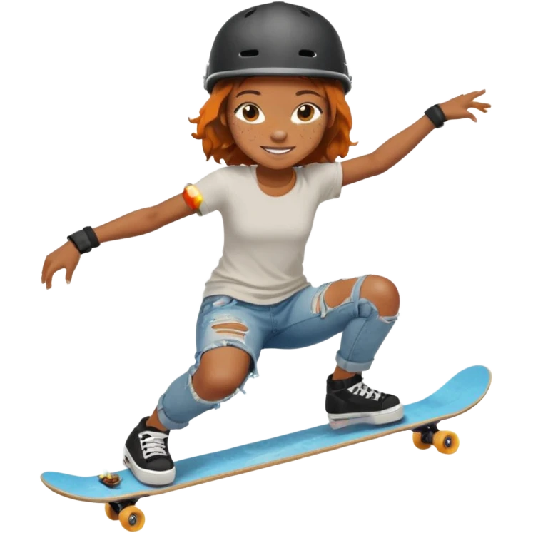 skateboarder black girl mugshot with  emoji