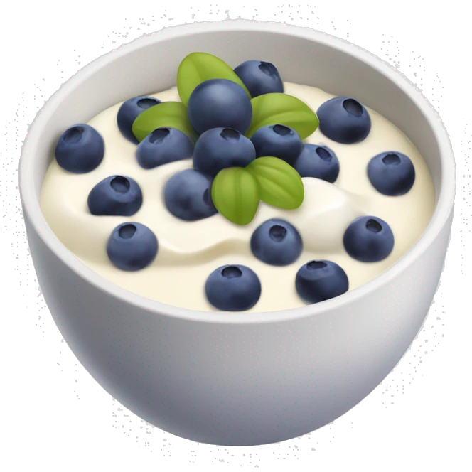 yoghurt bowl with grapes and blueberries emoji