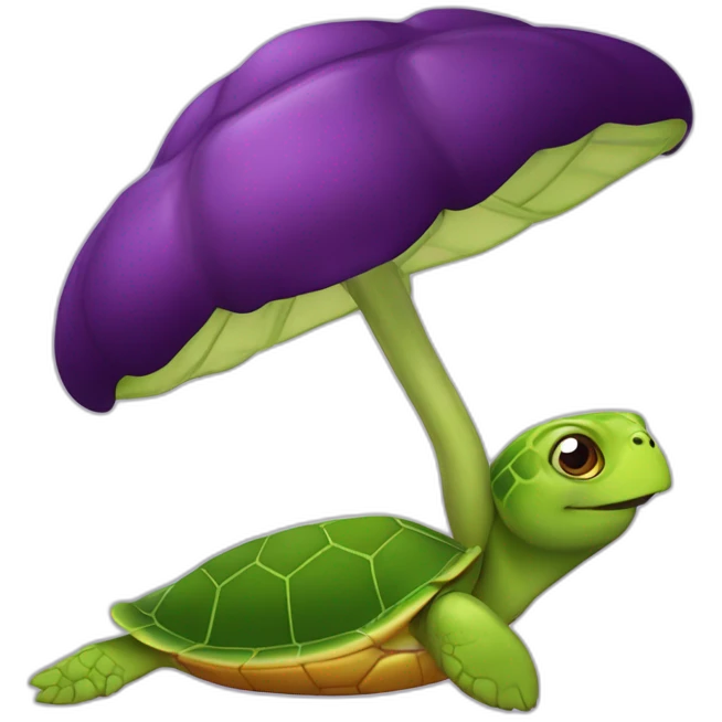 Aubergine et tortue emoji