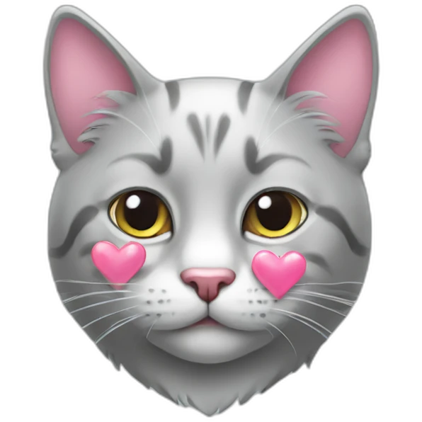 Cat with pink love heart emoji