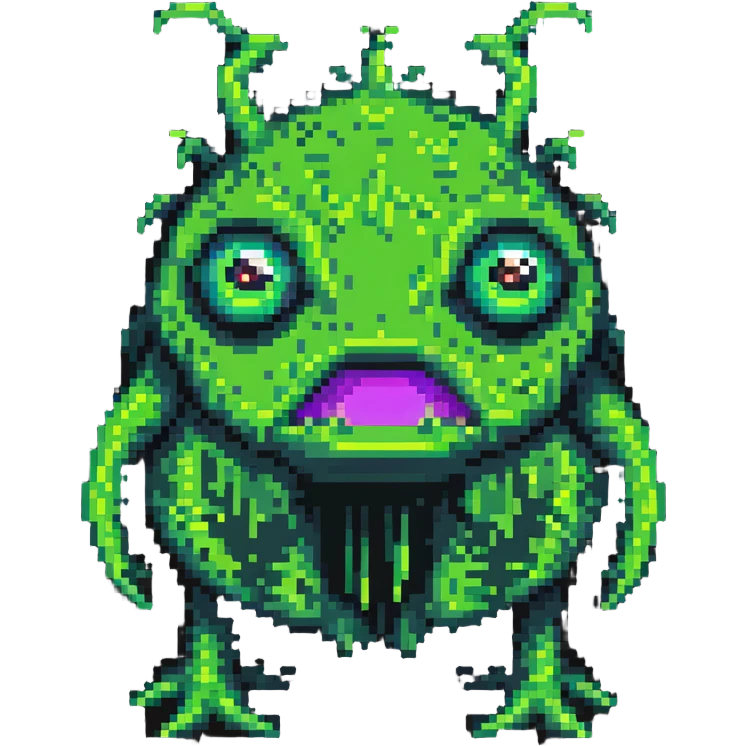 green slime monster with eyes emoji