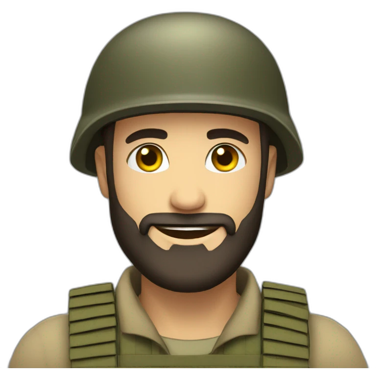 bearded man IDF soldier happy emoji