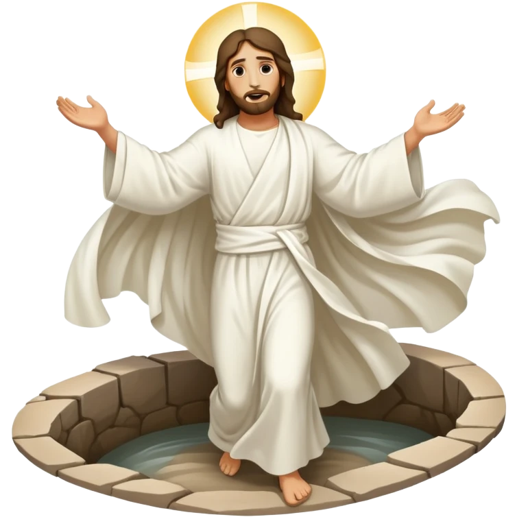 Jesus stepping out of the empty grave emoji