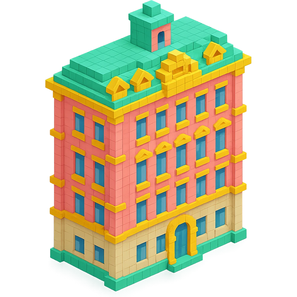 old Saint Petersburg building, classic architecture, ornate facade, pastel colors, isometric view emoji