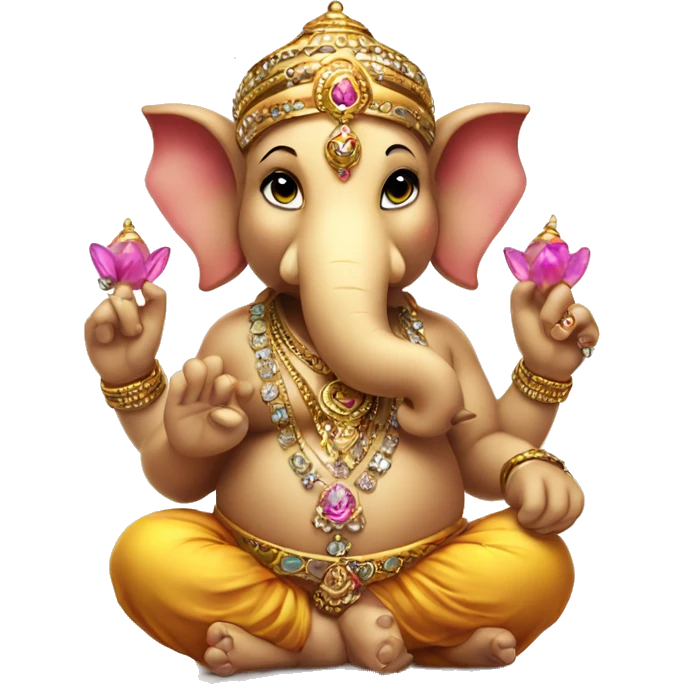 cute ganesh with bling bling emoji