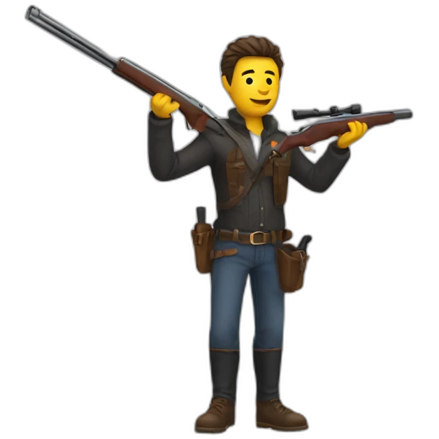 Man with shotgun emoji