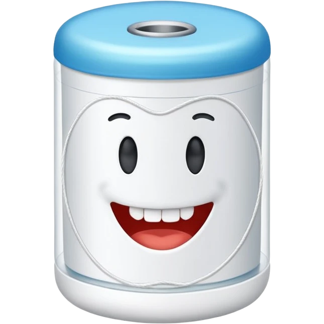 Round of white thread dental floss emoji