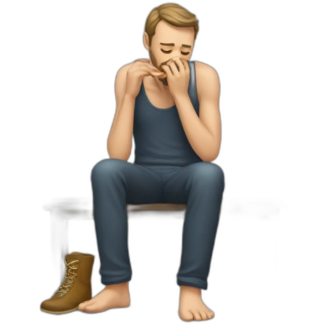 Man smells feet canada emoji