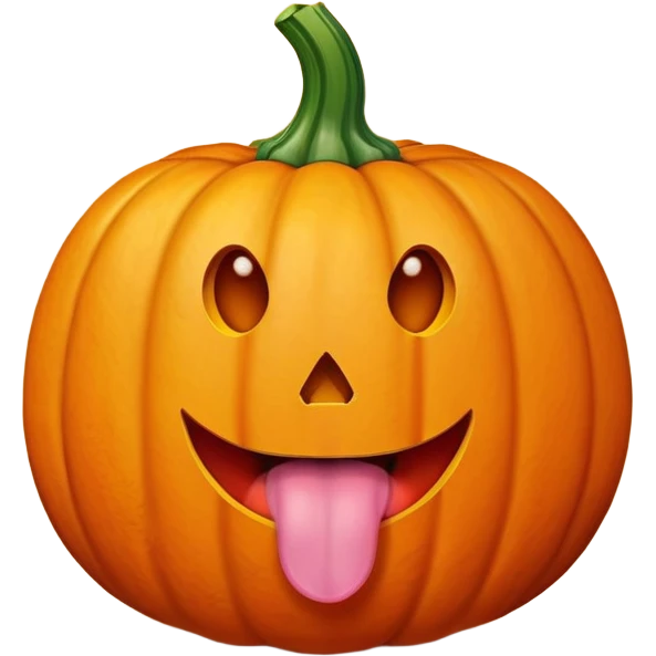 pumpkin with tongue out emoji