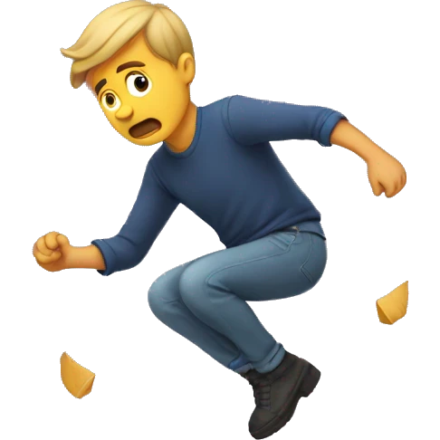 sad guy falling emoji