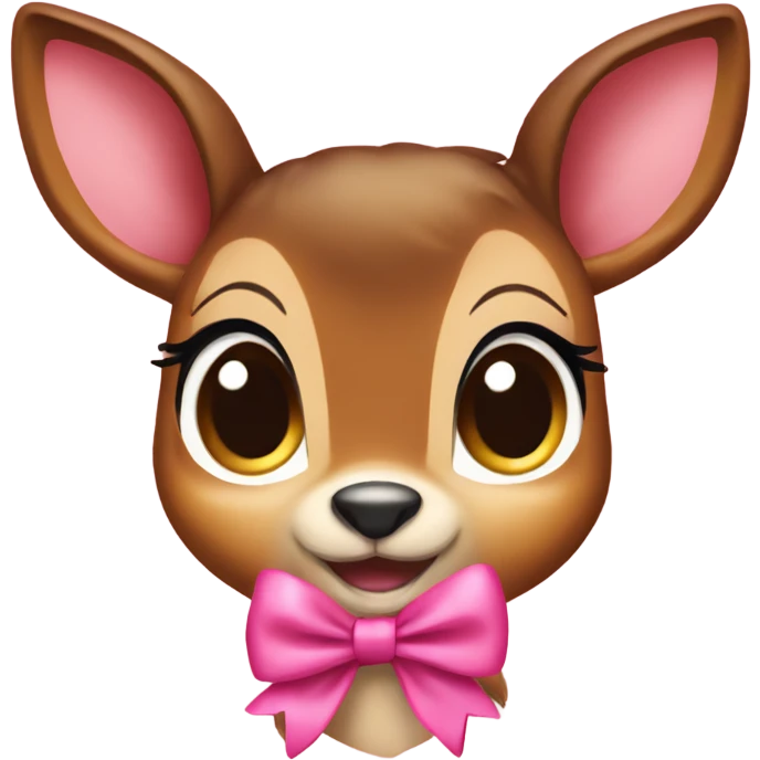 bambi with a pink bow emoji