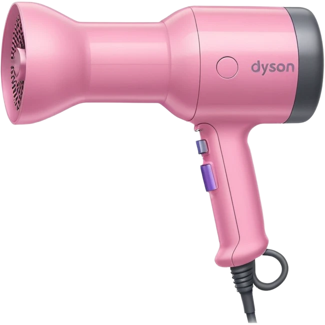 pastel pink Dyson hair dryer blowing air emoji