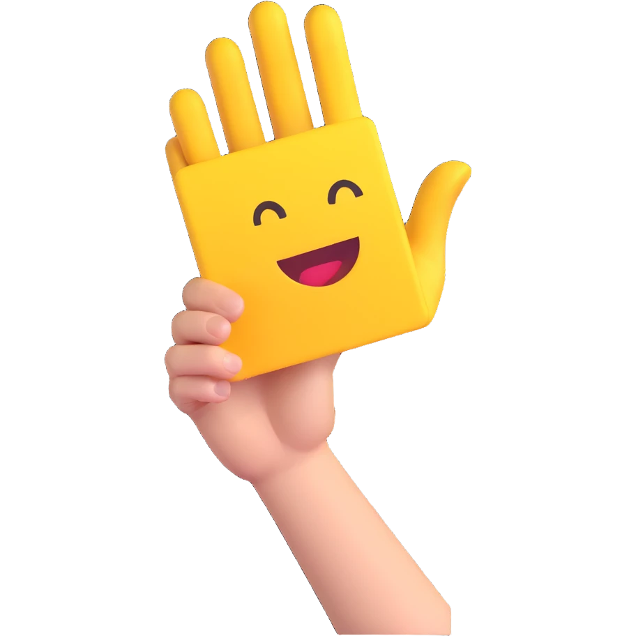 hand raising a placard for voting, 3D emoji style, no text emoji