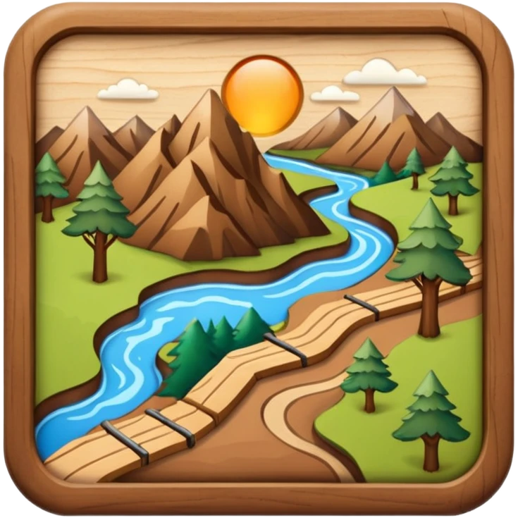 mini trail map board icon. emoji