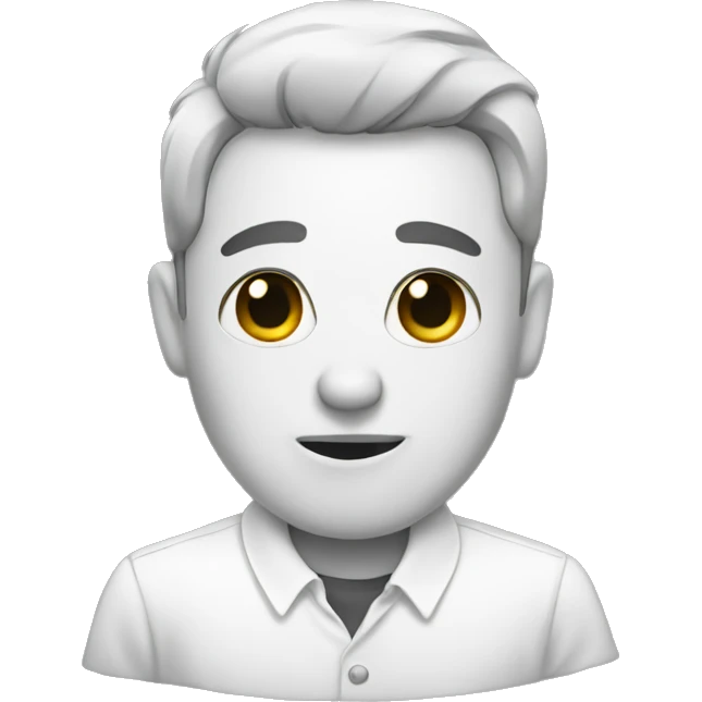 white shirt with facial expression emoji
