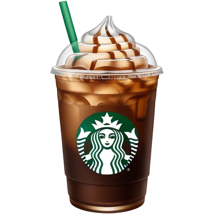 Starbuck ice coffee with ice cubes emoji