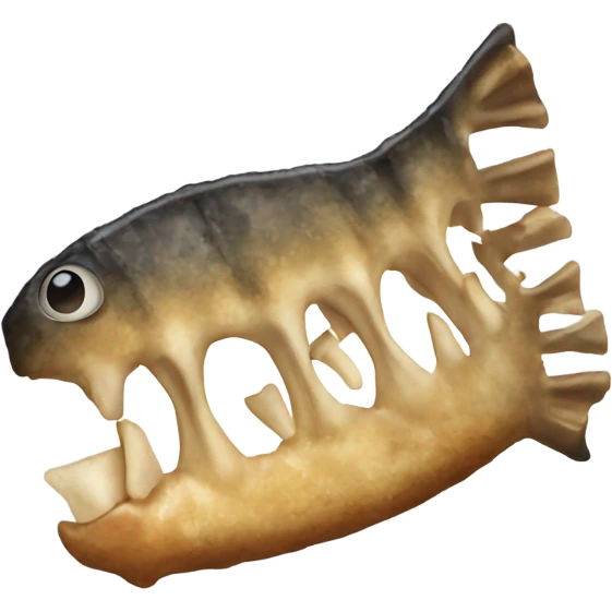 eaten roasted fish bone emoji