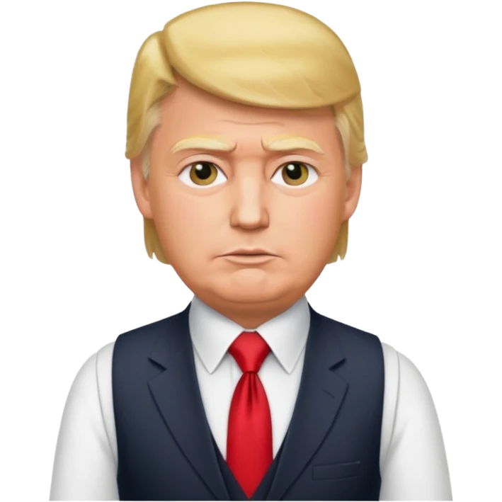 donald trump in vest with tie emoji
