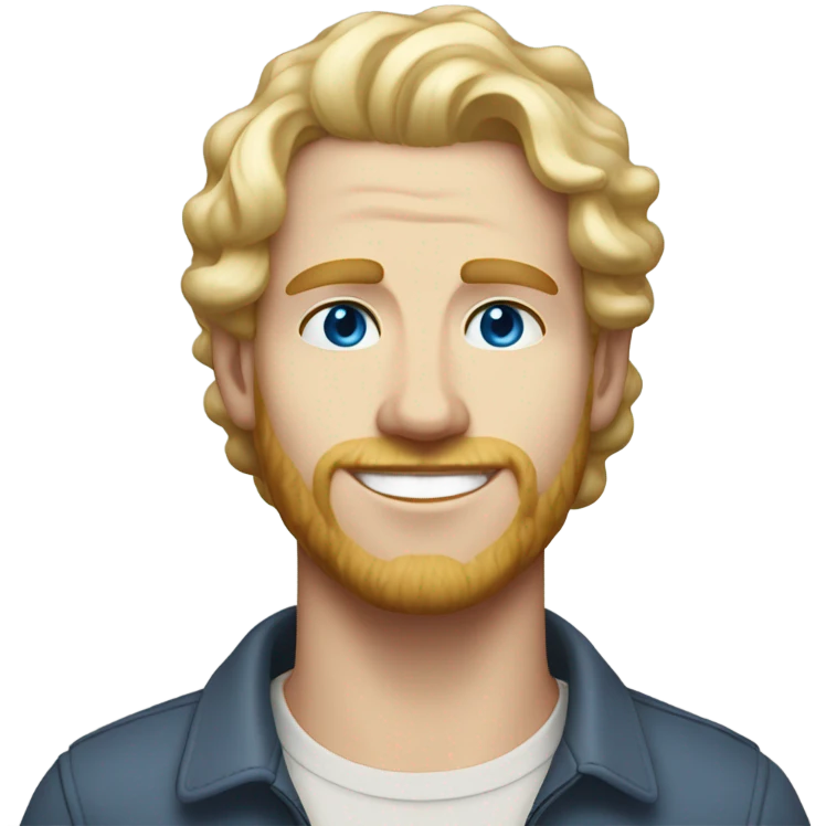 full body light curl blonde 30yo man blue eyed pale skin emoji