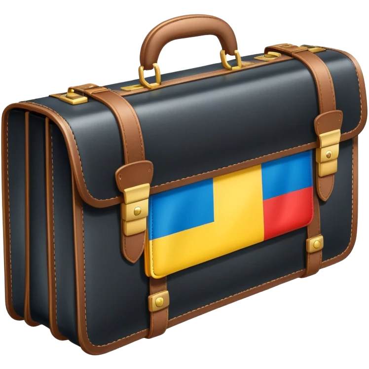 Work opportunities symbol with briefcase and German and Ukrainian flags emoji