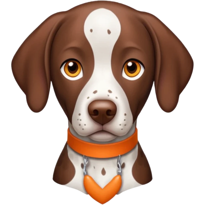 white and orange spotted german short haired pointer no tail emoji