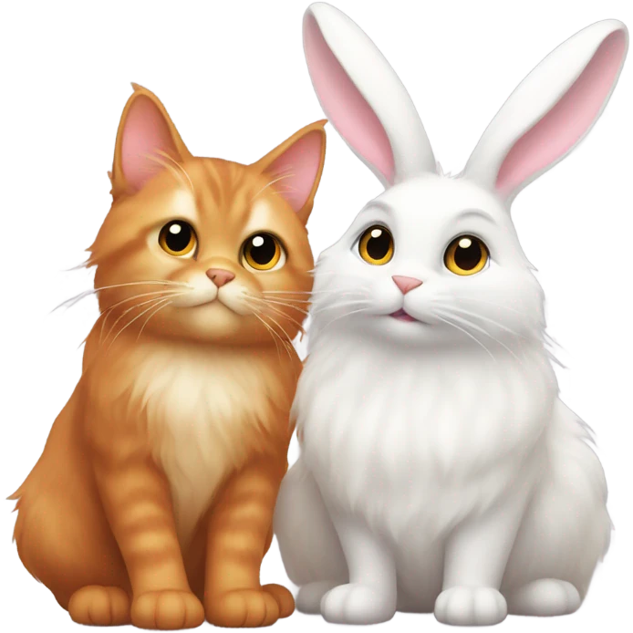 Cat and bunny together  emoji