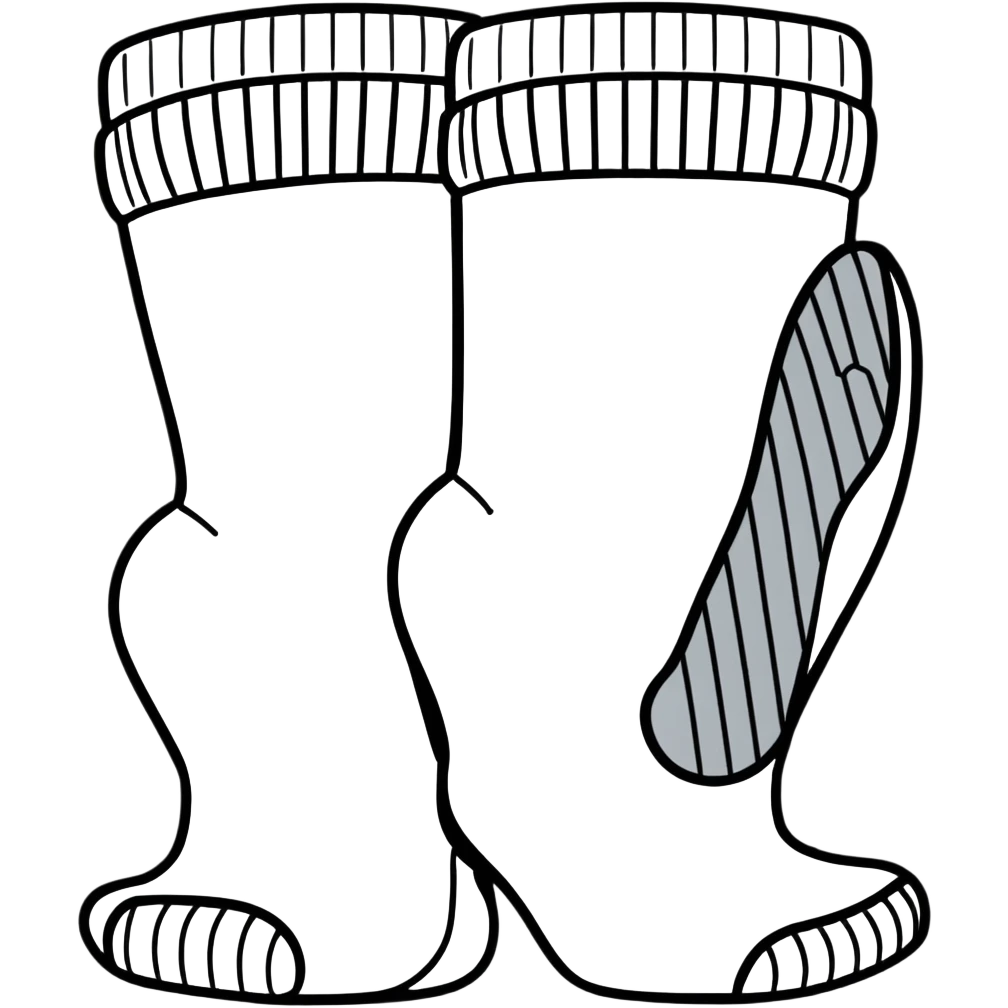 white athletic sock interior view showing the inside cushioned insole emoji